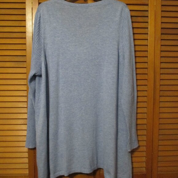 Michel Studio sweater V neck soft lightweight light blue tunic size 3x - Picture 6 of 7